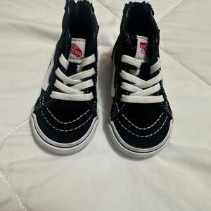 Vans Kids Black and White High-Top Sneakers